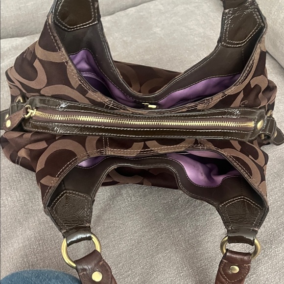 Coach Maggie Madison Op Art Brown Shoulder Bag - Picture 12 of 13